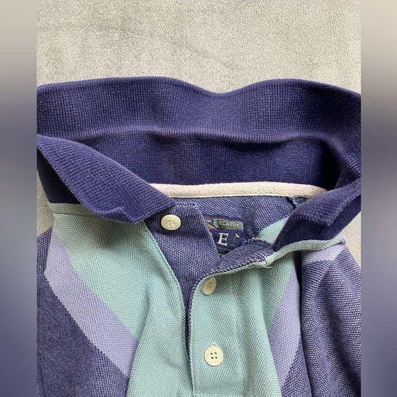 Vintage Fore Golfwear Classic Polo Mens Large Blue Striped Outdoor Golf USA - Picture 5 of 12